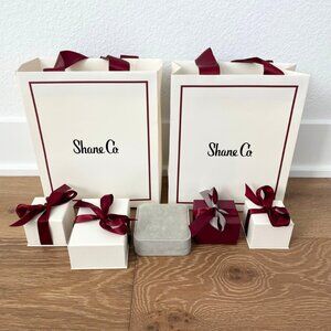 Shane Co Empty Jewelry Gift Box Paper Bags Ribbon Earring Bracelet Ring Cases